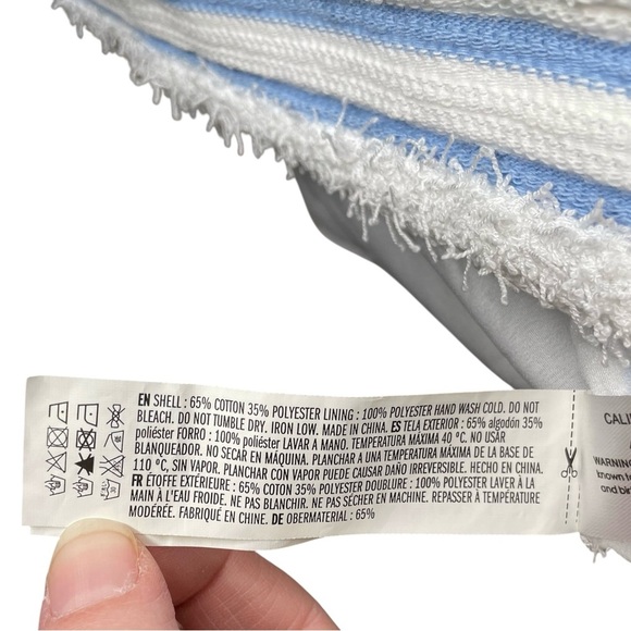 English Factory Fringed Striped Polo Mini Dress Size Large Retail $120 White - Picture 2 of 10